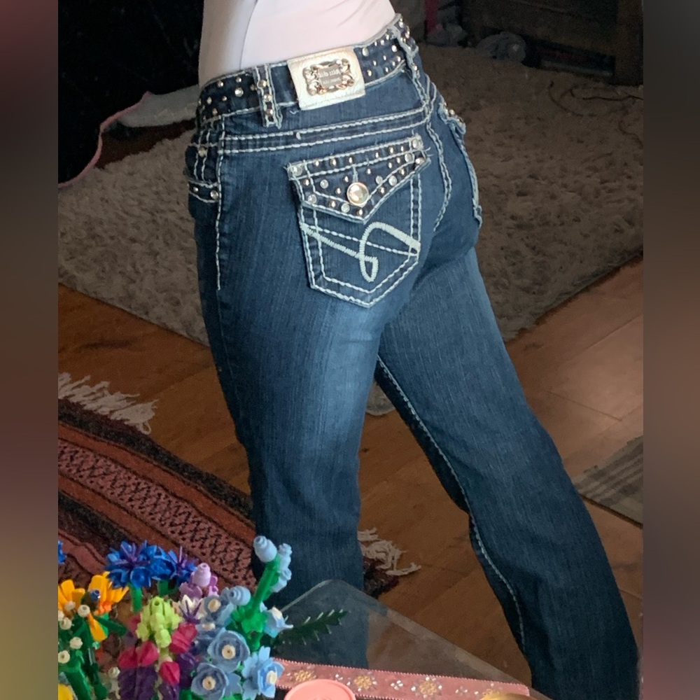miss chic boot cut low rise jeans